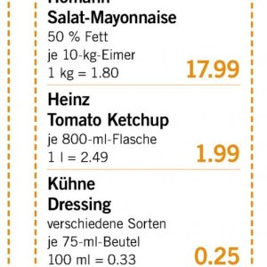 Ketchup bei C & C 