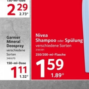Shampoo nivea  bei Selgros