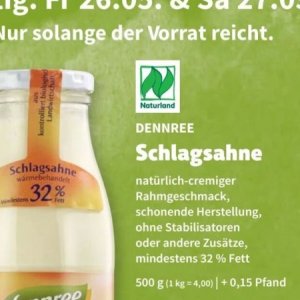 Schlagsahne bei BioMarkt