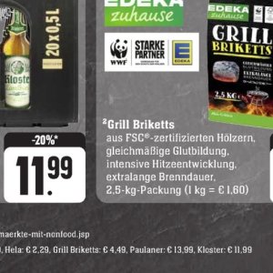 Grill briketts bei Edeka