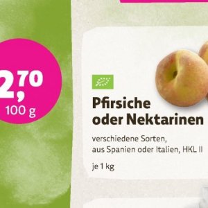 Pfirsiche bei BioMarkt