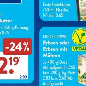 Erbsen bei Aldi SÜD