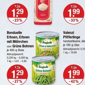 Erbsen bei V-Markt