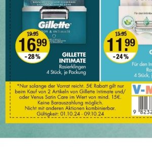 Rasierklingen gillette  bei V-Markt