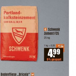 Zement bei V-Baumarkt