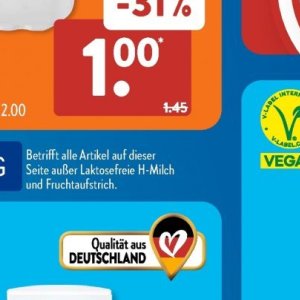 Milch bei Aldi SÜD