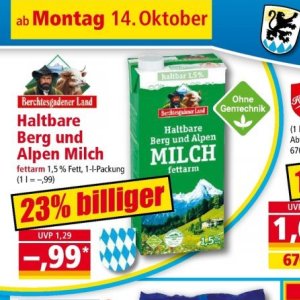 Milch bei Norma