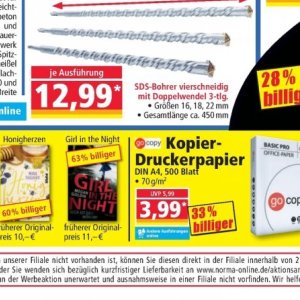 Kopierpapier bei Norma