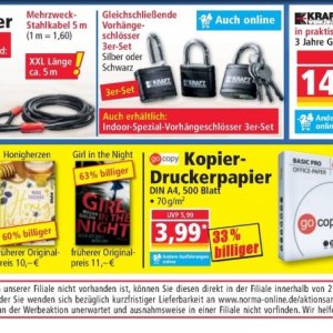 Kopierpapier bei Norma