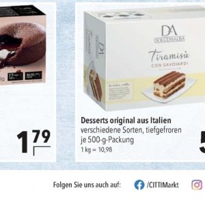 Desserts bei Citti Markt