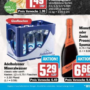 Mineralwasser bei AEZ