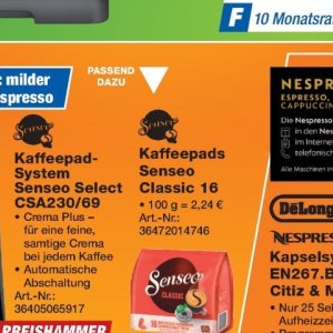 Kaffeepads bei Expert Technomarkt