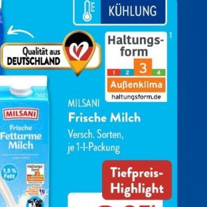 Milch bei Aldi SÜD