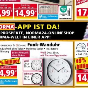 Wanduhr bei Norma