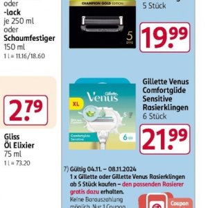 Rasierklingen gillette  bei Rossmann