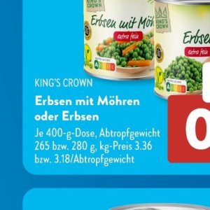 Erbsen bei Aldi SÜD