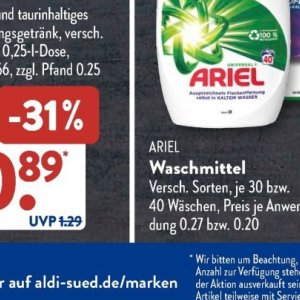 Waschmittel ariel  bei Aldi SÜD