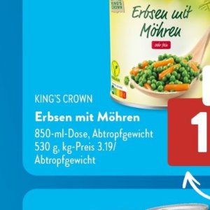 Erbsen bei Aldi SÜD