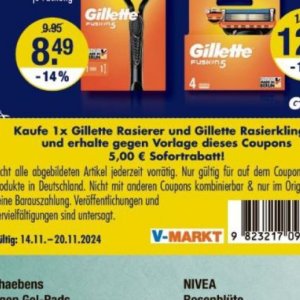 Rasierer gillette  bei V-Markt