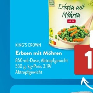 Erbsen bei Aldi SÜD