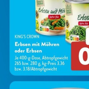 Erbsen bei Aldi SÜD