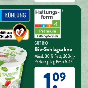 Schlagsahne bei Aldi SÜD