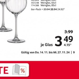 Glas bei Selgros