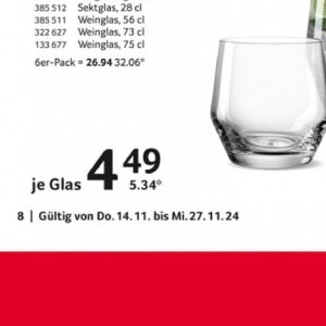 Glas bei Selgros