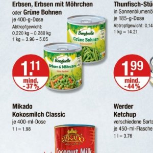 Erbsen bei V-Markt