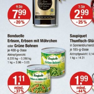 Erbsen bei V-Markt