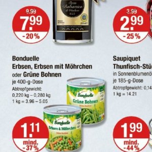 Erbsen bei V-Markt