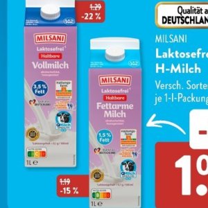 Milch bei Aldi SÜD