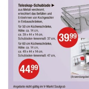 Schubladen bei V-Markt