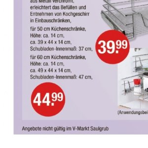 Schubladen bei V-Markt