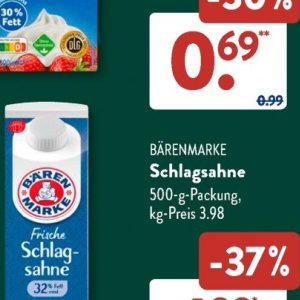 Schlagsahne bei Aldi SÜD