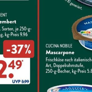 Mascarpone bei Aldi SÜD