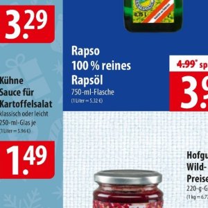 Rapsöl bei Famila Nord Ost