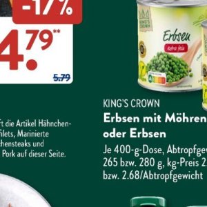 Erbsen bei Aldi SÜD