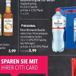 Mineralwasser bei Citti Markt