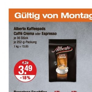 Kaffeepads bei V-Markt