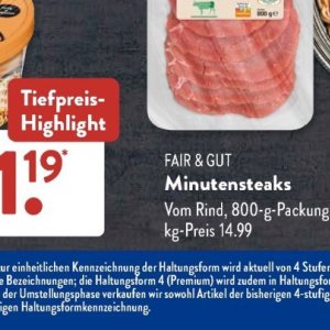 Minutensteaks bei Aldi SÜD