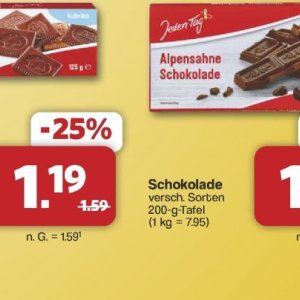 Schokolade bei Famila Nord West