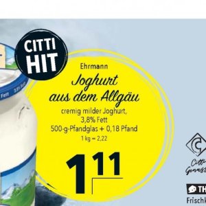 Joghurt ehrmann ehrmann bei Citti Markt