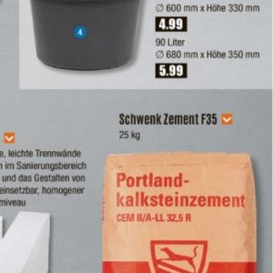 Zement bei V-Baumarkt