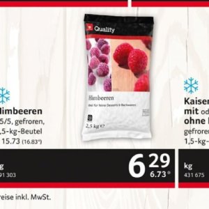 Himbeeren bei Selgros