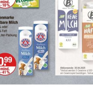 Milch bei V-Markt