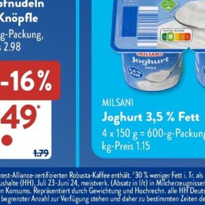 Joghurt bei Aldi SÜD