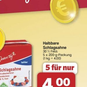 Schlagsahne bei Famila Nord West