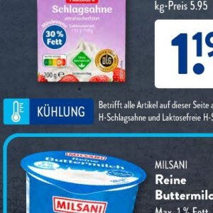 Schlagsahne bei Aldi SÜD