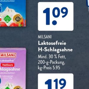 Schlagsahne bei Aldi SÜD